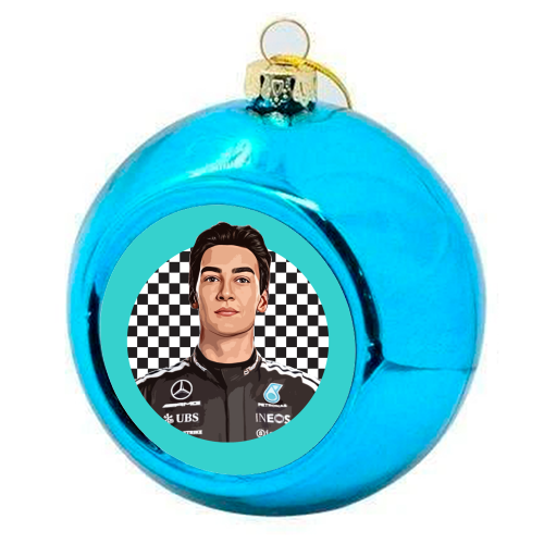 Racing George - colourful christmas bauble by DOLLY WOLFE