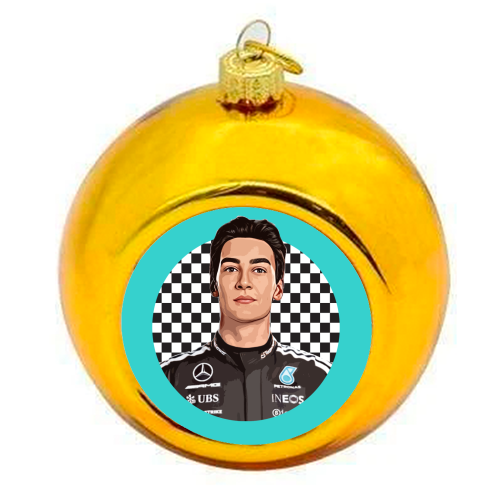 Racing George - colourful christmas bauble by DOLLY WOLFE