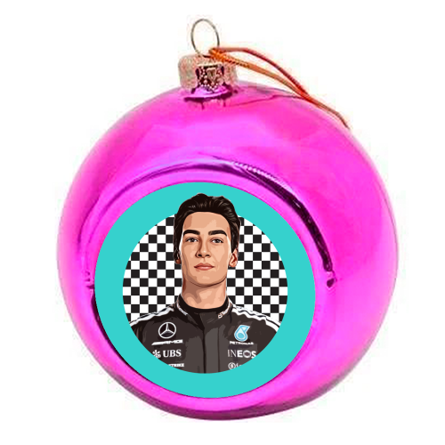 Racing George - colourful christmas bauble by DOLLY WOLFE
