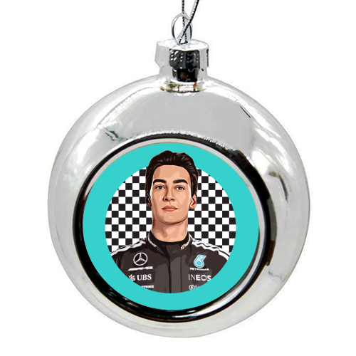 Racing George - colourful christmas bauble by DOLLY WOLFE