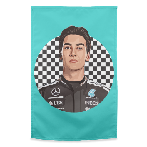 Racing George - funny tea towel by DOLLY WOLFE