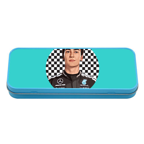 Racing George - tin pencil case by DOLLY WOLFE