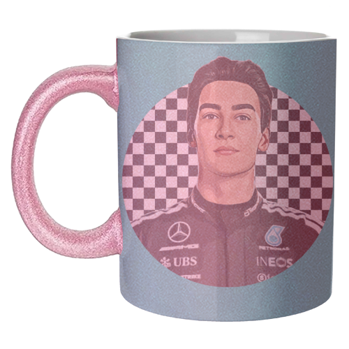 Racing George - unique mug by DOLLY WOLFE