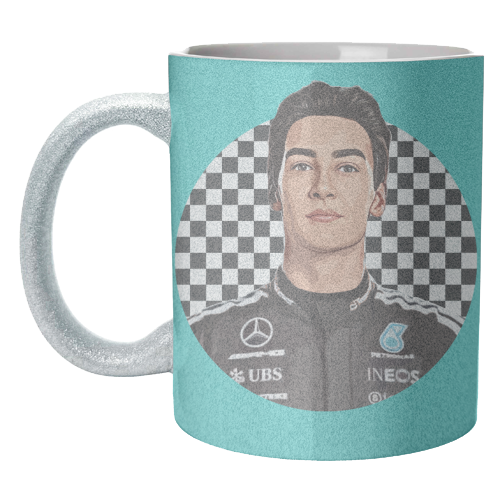 Racing George - unique mug by DOLLY WOLFE