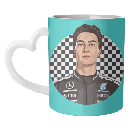Racing George - unique mug by DOLLY WOLFE
