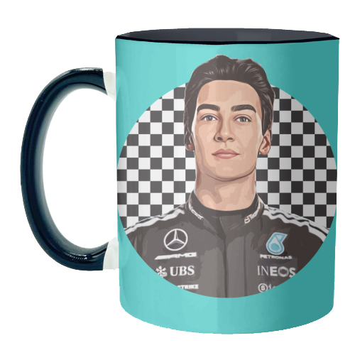 Racing George - unique mug by DOLLY WOLFE