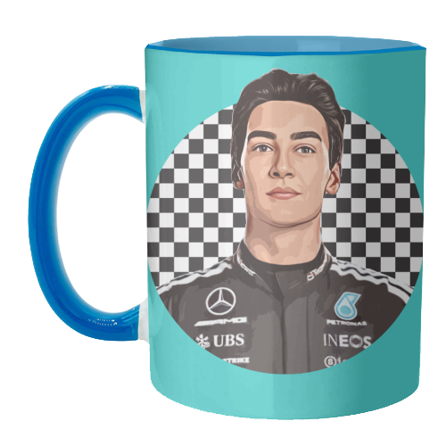 Racing George - unique mug by DOLLY WOLFE