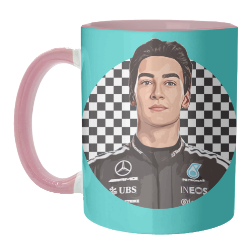 Racing George - unique mug by DOLLY WOLFE