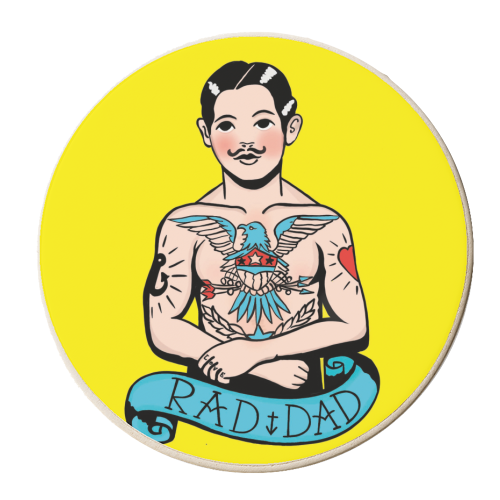 Rad Dad - personalised beer coaster by Bite Your Granny