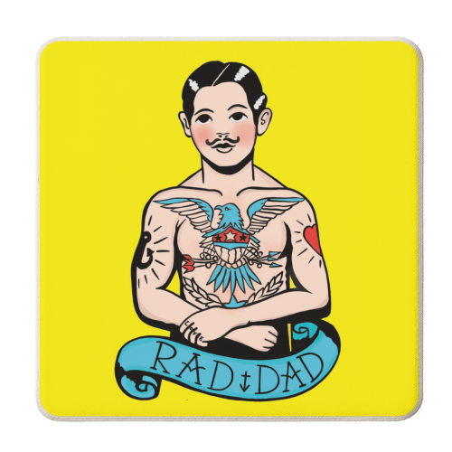 Rad Dad - personalised beer coaster by Bite Your Granny