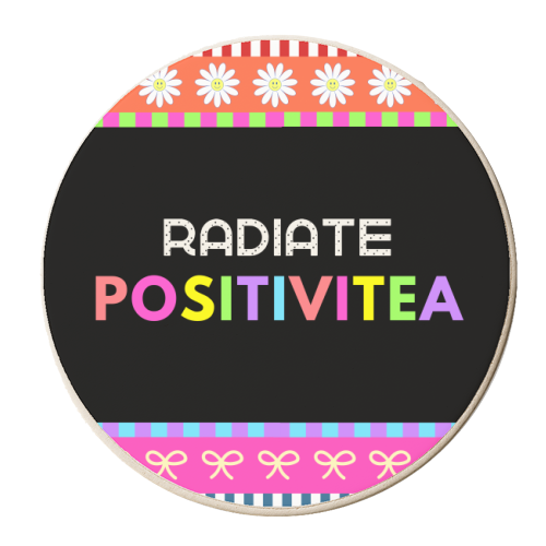 Radiate Positivitea - personalised beer coaster by Nida Designs