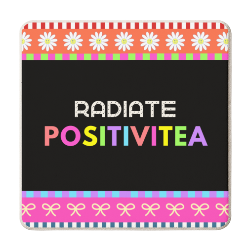 Radiate Positivitea - personalised beer coaster by Nida Designs