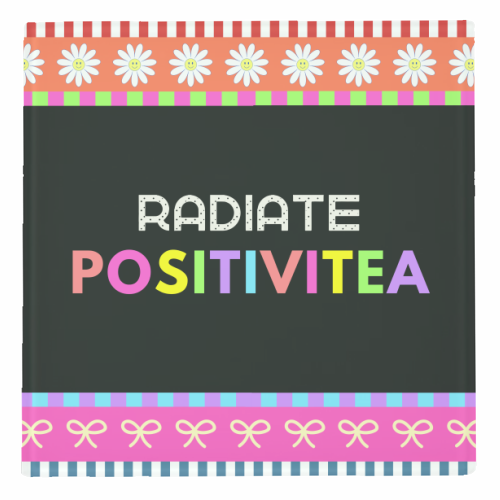 Radiate Positivitea - personalised beer coaster by Nida Designs