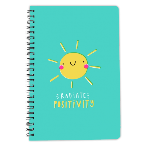 Radiate positivity - personalised A4, A5, A6 notebook by Jessica Moorhouse