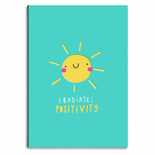 Radiate positivity - personalised A4, A5, A6 notebook by Jessica Moorhouse