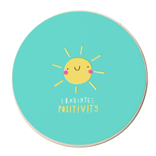 Radiate positivity - personalised beer coaster by Jessica Moorhouse
