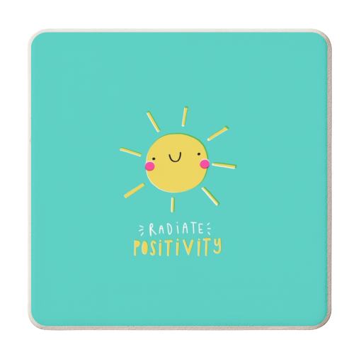 Radiate positivity - personalised beer coaster by Jessica Moorhouse