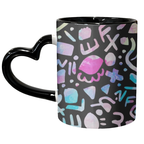 Rainbow 80s Retro Style - unique mug by Cassie Swindlehurst
