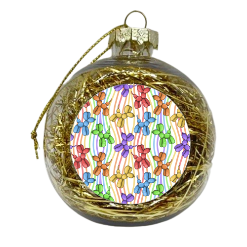 Rainbow Balloon Dogs - xmas bauble by Amy Farmer