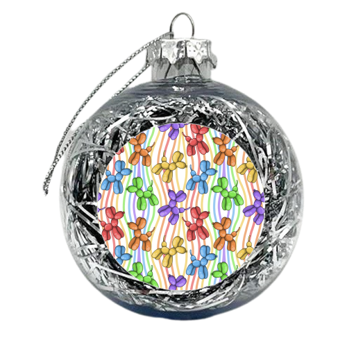 Rainbow Balloon Dogs - xmas bauble by Amy Farmer
