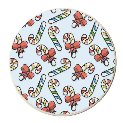 Rainbow Christmas Candy Canes - personalised beer coaster by Amy Farmer