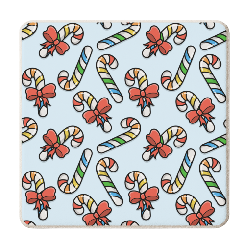 Rainbow Christmas Candy Canes - personalised beer coaster by Amy Farmer