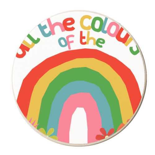 Rainbow Colours - personalised beer coaster by Chimps Tea Party
