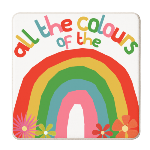 Rainbow Colours - personalised beer coaster by Chimps Tea Party