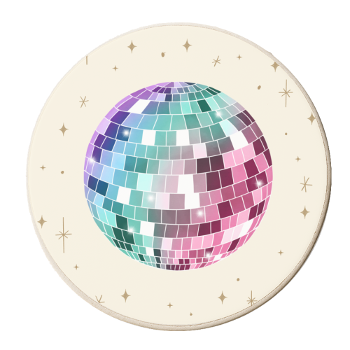 Rainbow Disco Ball - personalised beer coaster by Sarah Wilkinson