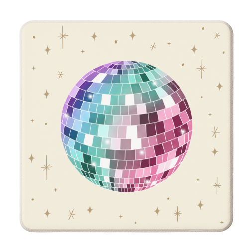 Rainbow Disco Ball - personalised beer coaster by Sarah Wilkinson