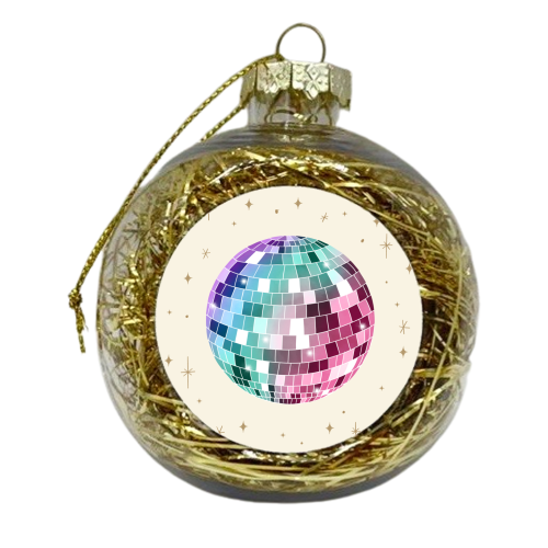 Rainbow Disco Ball - xmas bauble by Sarah Wilkinson