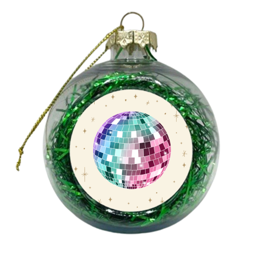Rainbow Disco Ball - xmas bauble by Sarah Wilkinson