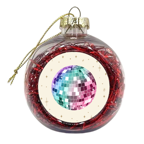Rainbow Disco Ball - xmas bauble by Sarah Wilkinson