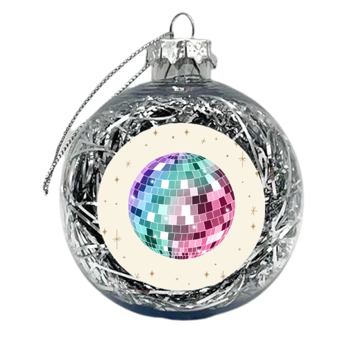 Rainbow Disco Ball - xmas bauble by Sarah Wilkinson