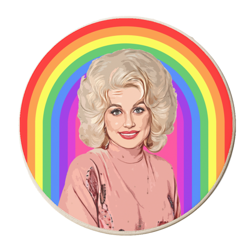 RAINBOW DOLLY - personalised beer coaster by DOLLY WOLFE