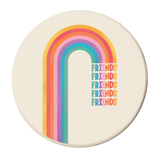 Rainbow Friends - personalised beer coaster by Ania Wieclaw