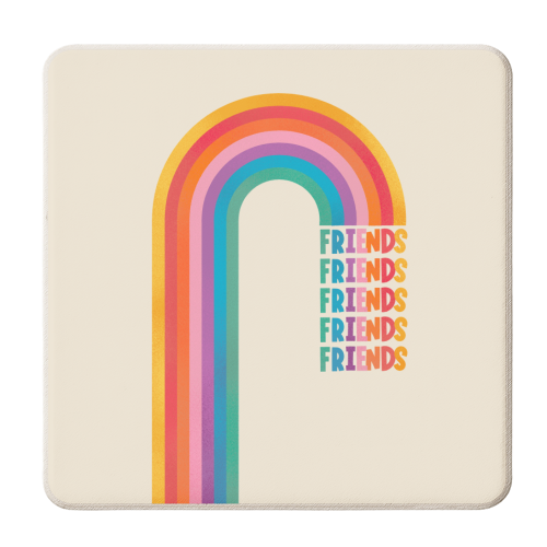 Rainbow Friends - personalised beer coaster by Ania Wieclaw