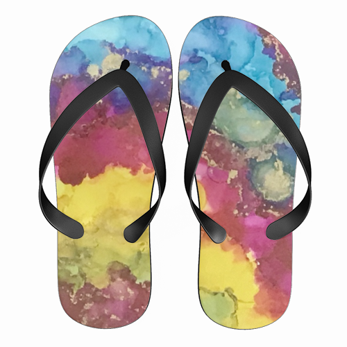 Designer flip flops for men & women Rainbow Geode Style Alcohol