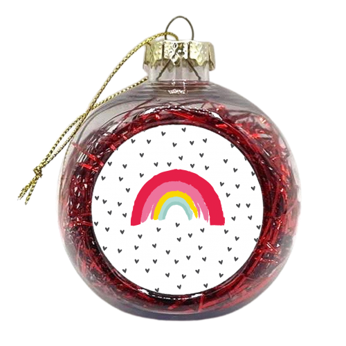 RAINBOW HEARTS - xmas bauble by The Boy and the Bear