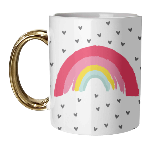 RAINBOW HEARTS - unique mug by The Boy and the Bear