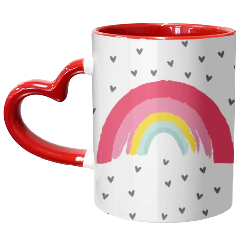 RAINBOW HEARTS - unique mug by The Boy and the Bear