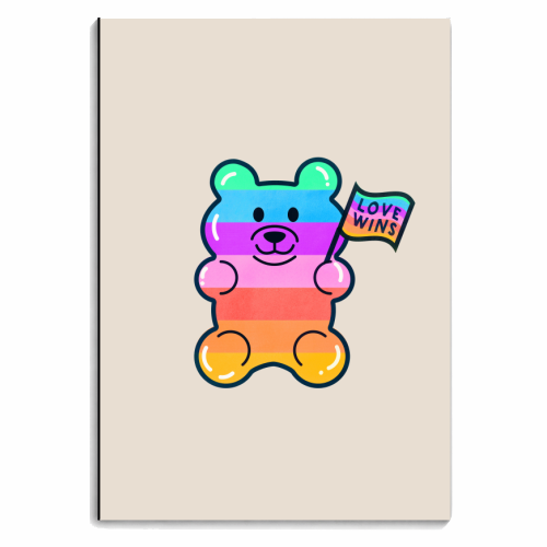 Rainbow Jelly Bear - June Pride Collection - personalised A4, A5, A6 notebook by Ania Wieclaw