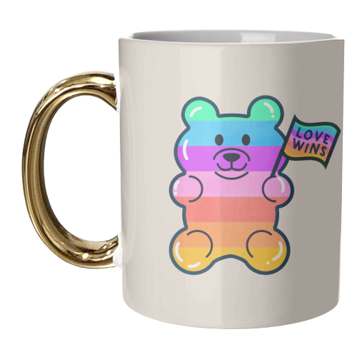 Rainbow Jelly Bear - June Pride Collection - unique mug by Ania Wieclaw