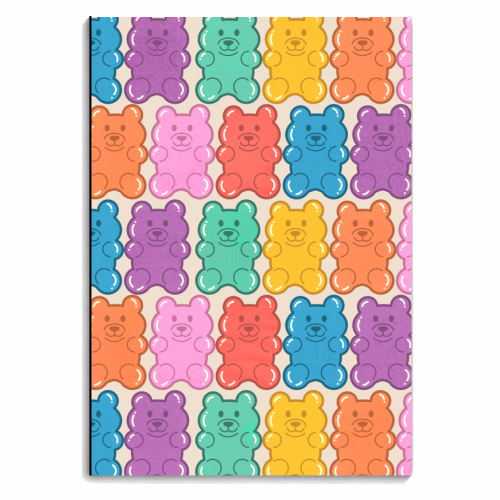 Rainbow Jelly Bears Pattern - personalised A4, A5, A6 notebook by Ania Wieclaw