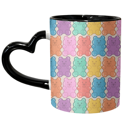Rainbow Jelly Bears Pattern - unique mug by Ania Wieclaw