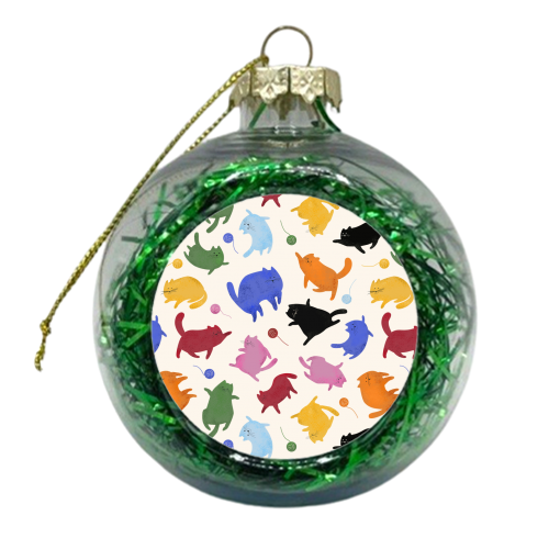 Rainbow Kittens - xmas bauble by Ania Wieclaw