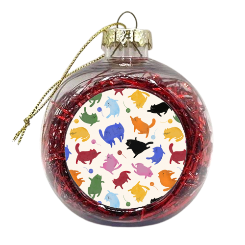 Rainbow Kittens - xmas bauble by Ania Wieclaw