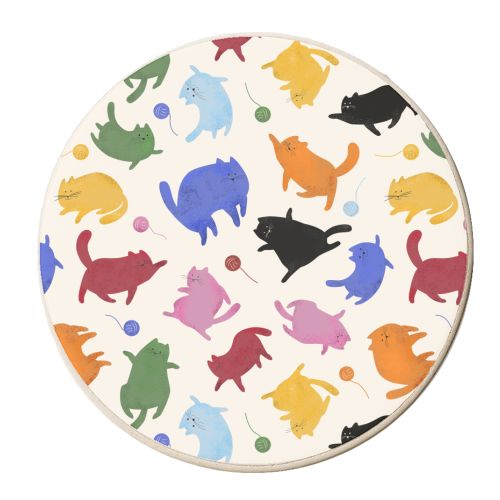 Rainbow Kittens - personalised beer coaster by Ania Wieclaw
