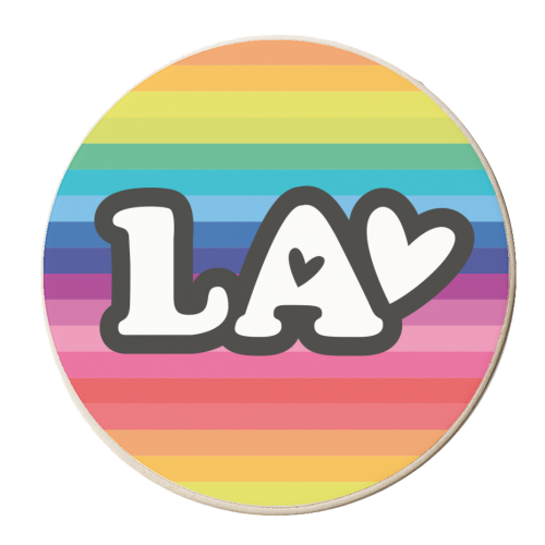RAINBOW LA - personalised beer coaster by The Boy and the Bear