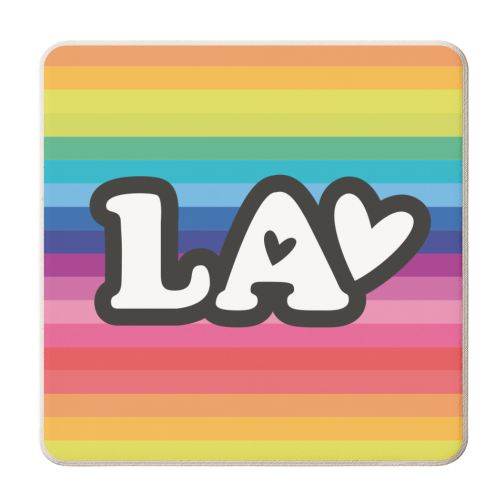 RAINBOW LA - personalised beer coaster by The Boy and the Bear